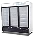 Migali C-72RM Competitor Series Refrigerator Merchandiser, 82" W, 72.0 cu. ft. Capacity, 3 Hinged Glass Doors, White Sides/White Interior/Black Front