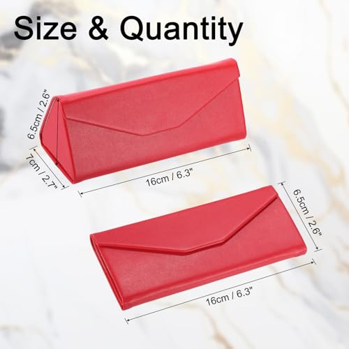 Image of PATIKIL Foldable Glasses Case, Triangle Magnetic Sunglasses Organizer Case PU Leather Hard Eyeglass Case (1 Pcs)