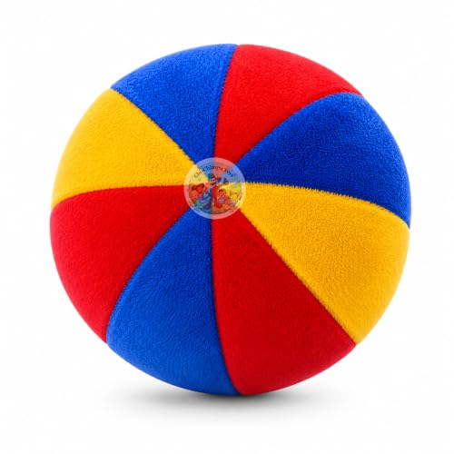 Image of Soft Plush Ball with Rattle 10 CM for Babies & Toddlers | Ultra Soft Fabric Sensory Ball | Baby Grasping Toy | Lightweight | Infant Learning | Safe Gift for Boys & Girls