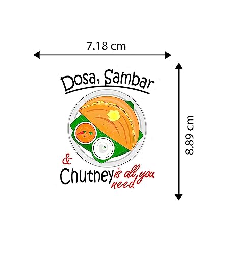 Image of South Indian Dish Dosa Sambhar Fridge Magnet for Cafe Restaurant and Home Decor & Best Souvenir Gift