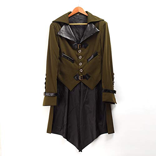 BLESSUME Gothic Victorian Tailcoat Steampunk VTG Coat Jacket Halloween Cosplay Costume (S, Army Green) steampunk buy now online BLESSUME Gothic Victorian Tailcoat Steampunk VTG Coat Jacket Halloween Cosplay Costume (S, Army Green) steampunk buy now online