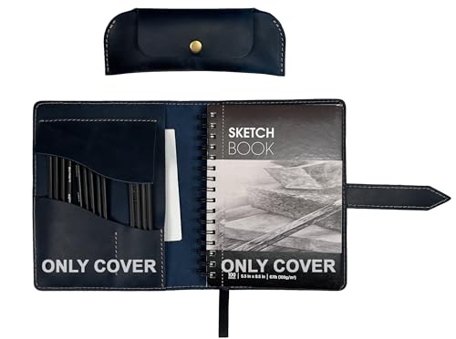 Housse de carnet de croquis en cuir fait main, cadeau idéal pour artiste