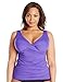 Anne Cole Women's Plus-Size Colorblast Shirred Twist-Front Tankini
