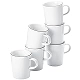 Fassungsvermögen: 0,28 Liter Arzberg - Cucina Basic - Colori Black - Henkelbecher, Becher - 6teilig - Geschenkkarton