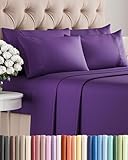 King Size Sheet Set - 6 Piece Set - Hotel Luxury Bed Sheets - Extra Soft - Deep Pockets - Easy Fit Breathable & Cooling - Wrinkle Free - Comfy - Purple Blum Bed Sheets - Kings Sheets - 6 PC