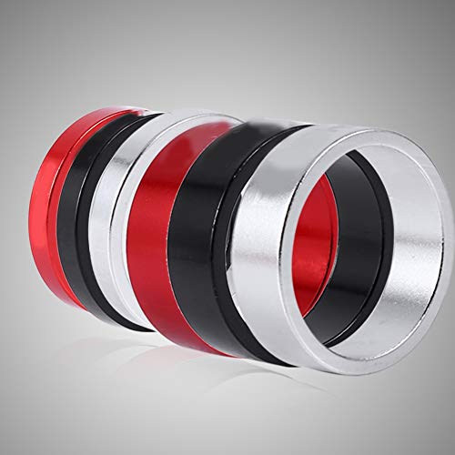 Podkładki rowerowe, 4 szt. podkładki dystansowe ze stopu aluminium, wytrzymałe podkładki do widelców rowerowych, do roweru górskiego, szosowego (10 mm-czarne) okulary ochronne, rowery i części