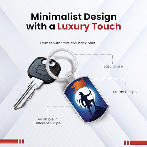 Image of Stylish Metal Keychains with Permanent Glossy Print - Inspirational Quotes & Spiritual Designs - Perfect Key chains for loved ones, Personal Use, Gifts & Return Gifts