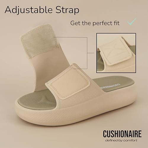CUSHIONAIRE Women's Biggie recovery slide sandal with +Comfort and adjustable strap3