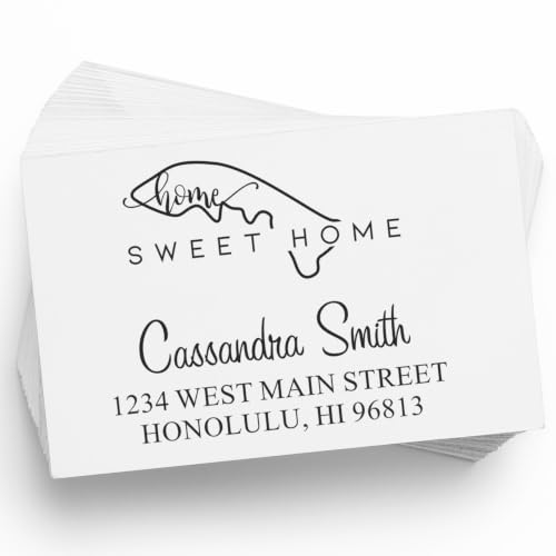 Duo Hand Hawaii Home Sweet Home Square Address Stamp