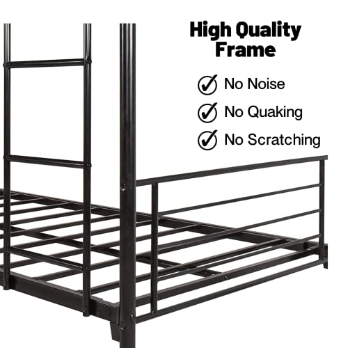 Zerofeel Metal Bunk Beds Twin Over Twin Bunk Bed Frame, 400Lbs~600Lbs Weight Capacity, Heavy Duty Bunk Beds For Adults Teens Children, Easy To Assemble (Black) #TOP3