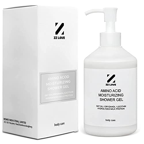 ZZLOVE Amino Acids Body Wash for Men Women Moisturizing Shower Gel with Milk Protein Hydrolysate and Natural Plant Extracts
