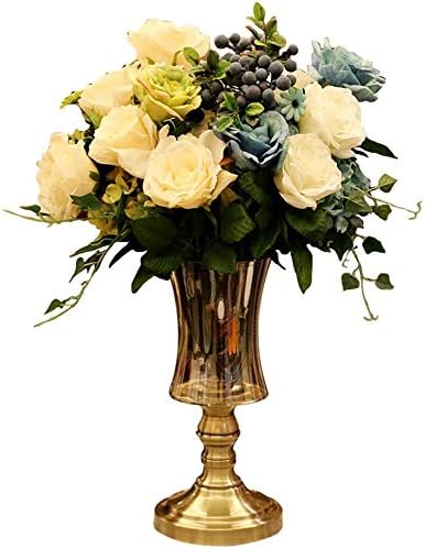 Amazon Co Jp 花瓶 おしゃれ陶器 色ガラス花瓶用花緑植物結婚式の植木鉢装飾ホームオフィスデスク花瓶花バスケットフロア花瓶 色 シルバー しるば ゴールド ホーム キッチン