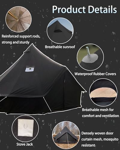 Carpa algodón tipo campana breathable para 10 personas miniatura 3