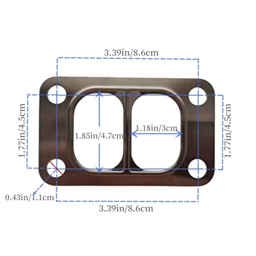 Image of 2Pack YCHIMAN Turbo Gasket T3 T34 T35 T38 Twinscroll Entry Divided Turbin Inlet Turbocharger