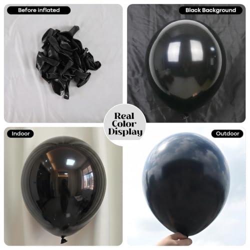 Image of Togvu Black Balloons 50Pack 12 Inch Black Latex Party Balloons