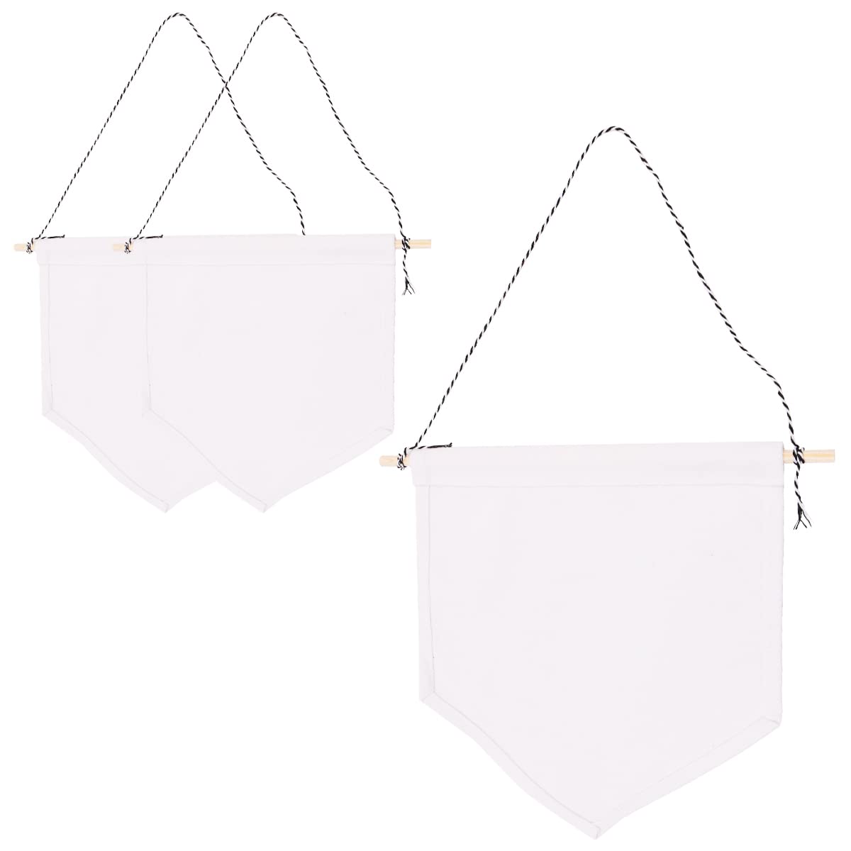 VOANZO 3 Pieces Wall Display Banners Blank Wall Canvas Banner Enamel Pin Banners for Display Buttons and Label Collections (White)