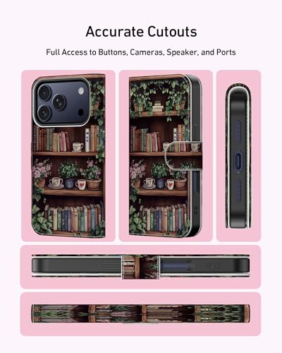 DEENAKIN for iPhone 17 Pro/iPhone 18 Pro Wallet Case + Cash Clip | Card Solts Holder, RFID-Blocking, UV-Printed Artwork, Magnetic Closure with Leather Kickstand - image 4