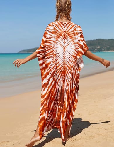 Image of NFVNKJ Women's Plus Size Beach Lounge Kaftan Maxi Dress Swimsuit Coverup for Women