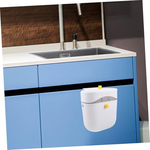 Caneca de basura blanca para cocina y baño con tapa miniatura 7