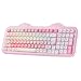 YUNZII C98 ISO DE Kabellose Mechanische Tastatur mit Nummernblock, QWERTZ Layout (DE), 98 Tasten, BT5.0/2,4G/USB-C, Hot-Swap, PBT MOA Keycaps, RGB, Cute Cake Design (Pink, Candy Linear)