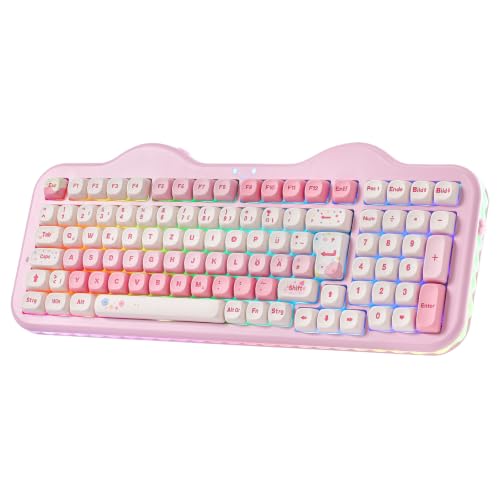 Teclado mecánico inalámbrico YUNZII C98 hot-swap RGB con teclas PBT MOA QWERTZ