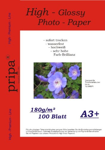 Papier Standard A3 pripa 100 feuilles blanc brillant 180g résistant à l'eau