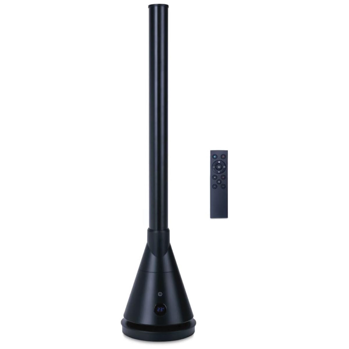 NEWTECK NEWLUX Ventilador de Torre Dual 365 Negro, con Función Calor, Temp. Ajustable 1-30ºC, Termostato, Temporizador 8h, Táctil, Mando a Distancia, Oscilante, 4 niveles Calor y 9 Frío, 1800W