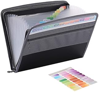 Mr. Pen- Accordion File Organizer, 13 Pockets, Black, Expanding File Folder with Sticky Labels, Accordion File Folder Document Organizer, Accordion Folder Organizer, Expandable File Folder Organizer