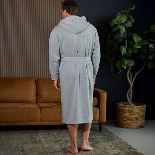Image of Alexander Del Rossa Men's Long Sleeve Hooded Sweatshirt Robe, Mens Bathrobe