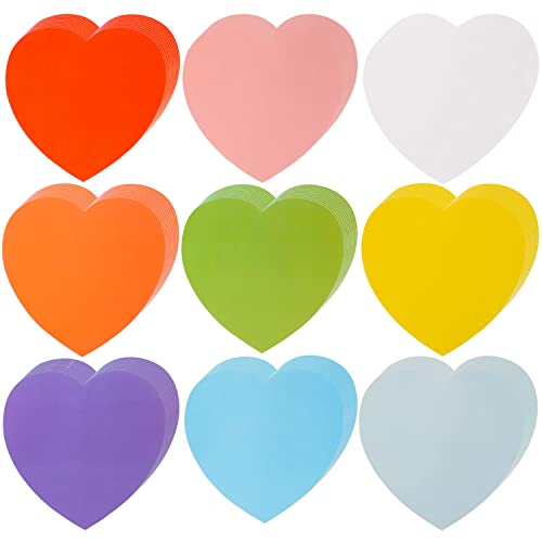72 Pcs 6 Inch Large Heart Cutouts Assorted Color Creative Heart Shapes Double Sided Heart Craft Dcor for Kids Love and Peace School Craft Projects Valentines Day Craft(9 Color)
