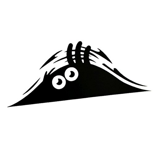 ZooooM 覗き ステッカー 車 カー用品 ホラー ユニーク 外装 カスタマイズ カスタム おもしろ 面白 格好いい かっこいい 簡単 カンタン デザイン シール 両面 テープ 貼るだけ かわいい 可愛い 目 影 (ブラック) ZM-CARST6-BK