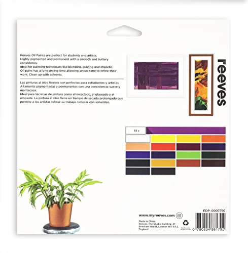 Image of Reeves Oil Paint-10ml, Set of 18