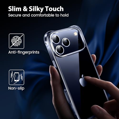 Image of Mkeke Compatible with iPhone 17 Pro Case Clear [Not-Yellowing] [Military-Grade Drop Protection] Shockproof Protective Phone Bumper 6.3 inch 2025