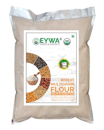Image of Eywa Seeds & Exports Pvt Ltd Organic Wheat Multi Grains Atta (1 kg) Mixers Of Wheat,Black Wheatt,Jav,Soyabean,Kang,Methi & Ragi - Quality Of Wheat Grains|100% Wholegrains Atta|0% Maida