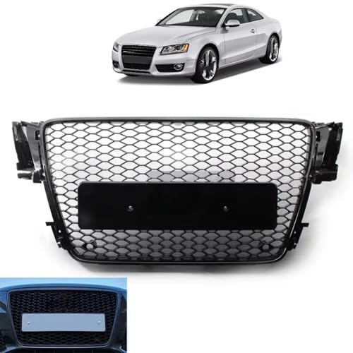 Calandre de voiture style RS5 en nid d'abeille noir pour pare-chocs avant Audi A5 S5 B8 2008-2012 - 6