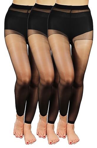 Mona's Choice 3-Pairs Ultra Sheer 3 Denier Footless Pantyhose