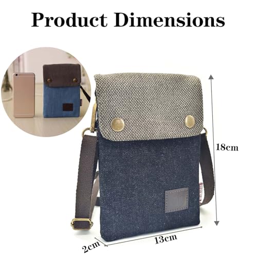 Phone Crossbody Bags for Women, Denim Cell Phone Purse Denim Small Crossbody Phone Purse with Removable Shoulder Strap2