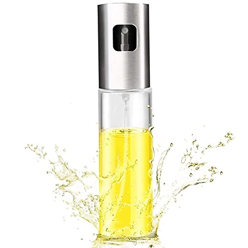 Olive Oil Sprayer Dispenser for Cooking, Olive Oil Sprayer Mister, Olive Oil Spray Bottle, Refillable Oil Vinegar Dispenser Glass Bottle with Measurements for Cooking, Baking, Roasting, Grilling