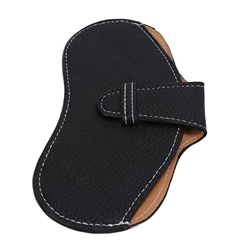 Image of Leather Sunglasses Case, Portable Soft Leather Sunglasses Bag, Flexible Sunglasses Pouch Slim Case for Men and Women(black)