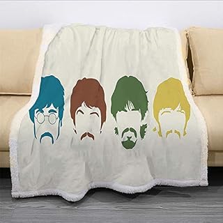 The Beatles Couverture plaid polaire extra douce et chaude pour lit et jupe, plaid pour adultes et enfants, 100… - Les Beatles, Paul McCartney, John Lennon, RIngo Starr, George Harrison