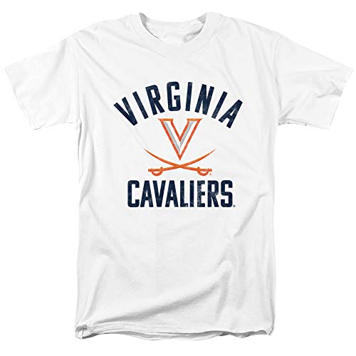 University of Virginia Official UVA Cavaliers Logo Unisex Adult T-Shirt, White, X-Large
