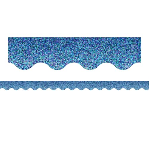 Cenefas para periodico mural escolar con brillo azul, pack de 6 rollos de 35 pies 3