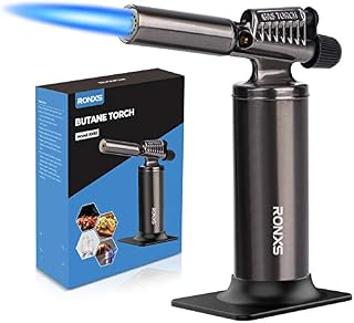 RONXS Butane Torch, Premium All Metal Construction Big Torch Adjustable Refillable Industrial Torch, Multipurpose Blow Torch Lighters for Soldering Baking Welding DIY Crafts - Not Gas