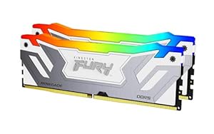 Kingston Fury Renegade DDR5 RGB Silber/Weiß XMP 48GB (2x24GB) 8000MT/s CL38 DIMM Desktop Gaming Speicher Kit mit 2 - KF580C38RWAK2-48