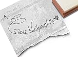 STEMPEL - Weihnachtsstempel - FROHE WEIHNACHTEN mit Stern - Textstempel - handschriftlich - zAcheR-fineT