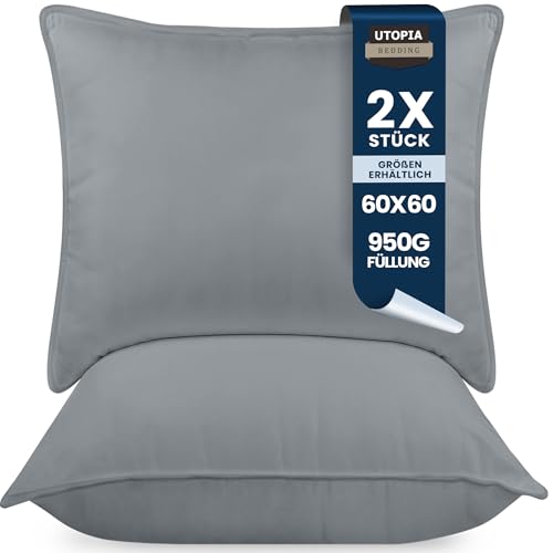 Utopia Bedding KopfKissen (2er Set), 60 x 60 cm Schlafkissen,...