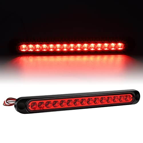 Biqing 1x 15 Luci di Arresto a LED,Universale 12V 24V LED Barra di luce del freno del rimorchio Terza luce di stop Rossa Impermeabile per Rimorchio Camion Barca RV (Model A 1X)