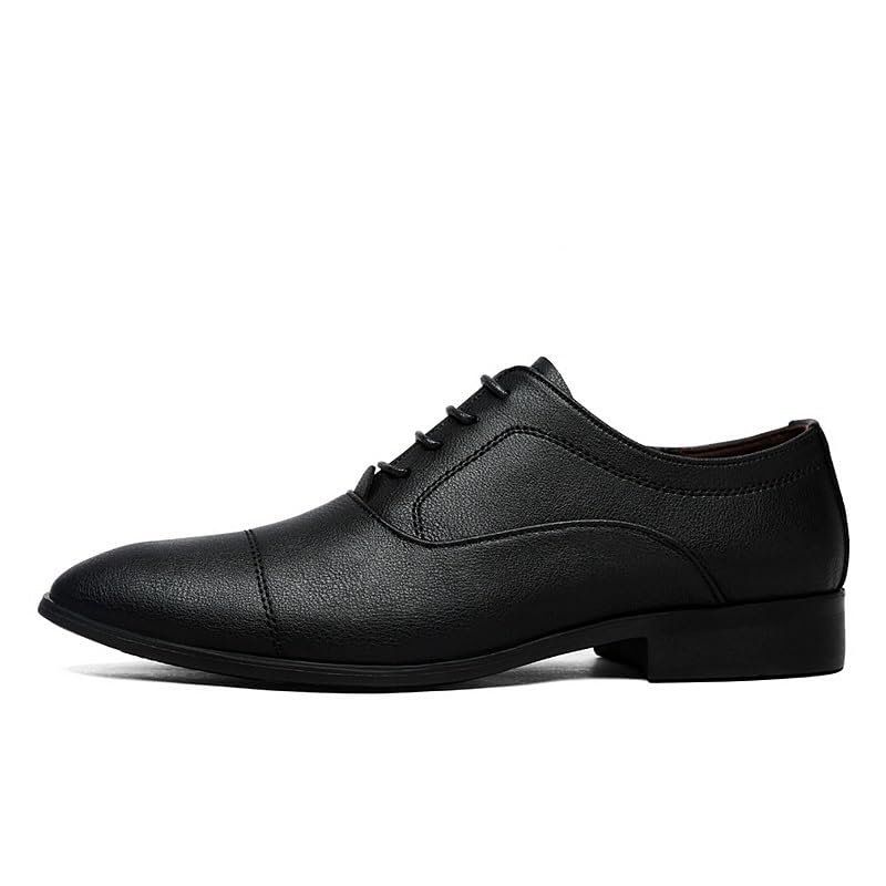 Men Dress Oxford Shoes Genuine Leather Classic Lace Up Heel Non Slip Anti-Slip Low Top Rubber Sole Wedding Wedding Pointed Toe2