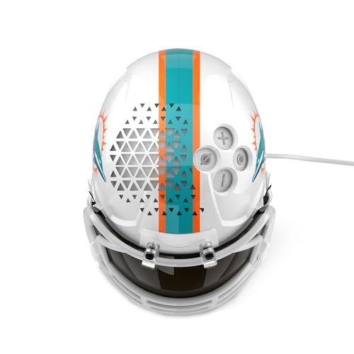 Image of NFL Echo Dot Bundle: Includes Echo Dot | Glacier White and Limited-Edition NFL Helmet Stand | Miami Dolphins