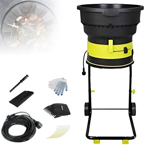 SHENGSHIYU Biotrituratore Elettrico Tritafoglie 2500w,velocità a Vuoto 8000giri/Min,Diametro Tramoggia 54cm,Rapporto